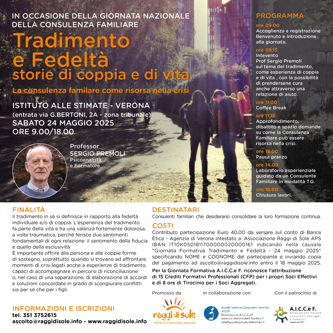 Locandina giornata formativa Tradimento e Fedeltà
